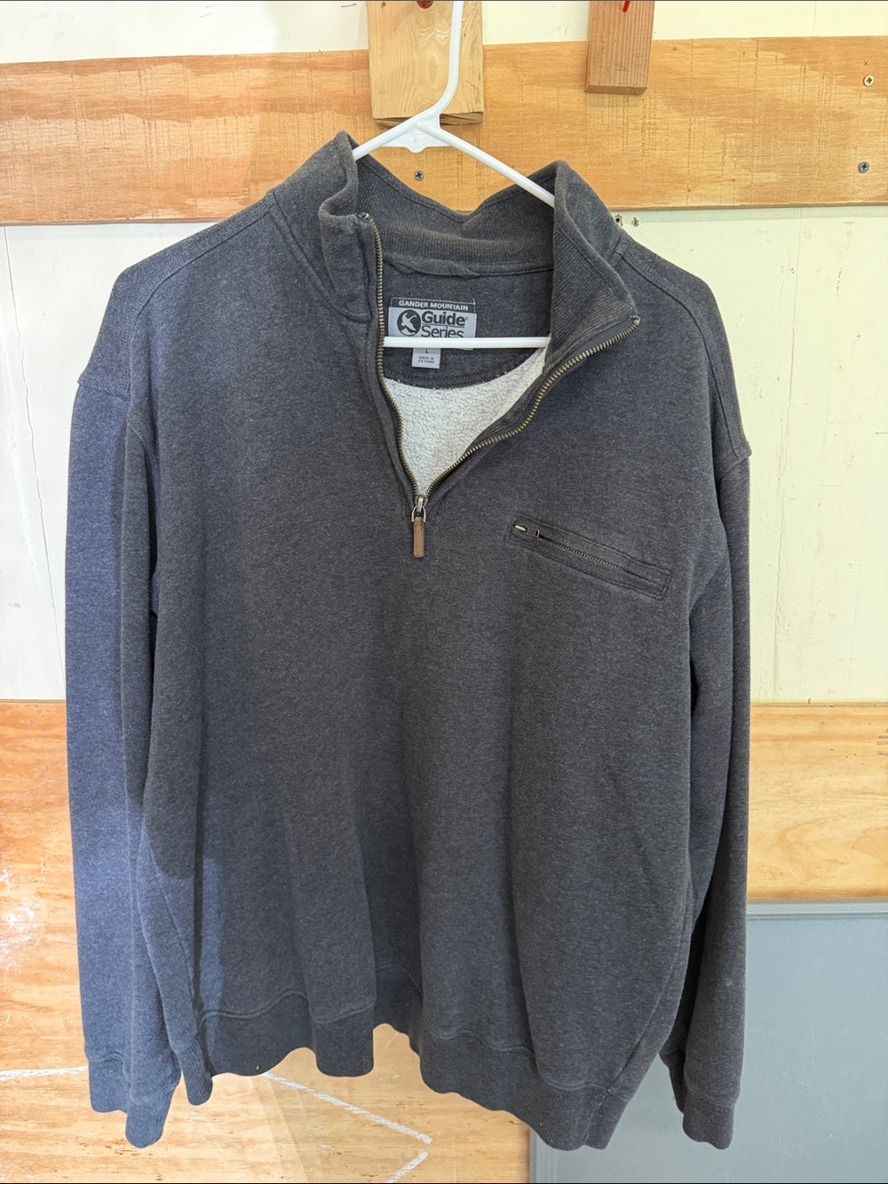 Gander Mountain Men's Dark Gray Quarter-Zip Pullover Sweater
